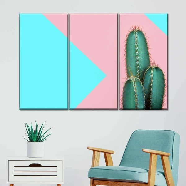 Hip Cactus Multi Panel Canvas Wall Art