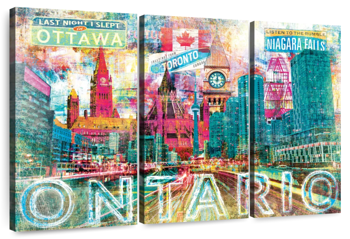 Grunge Skyline Art: Canvas Prints, Frames & Posters