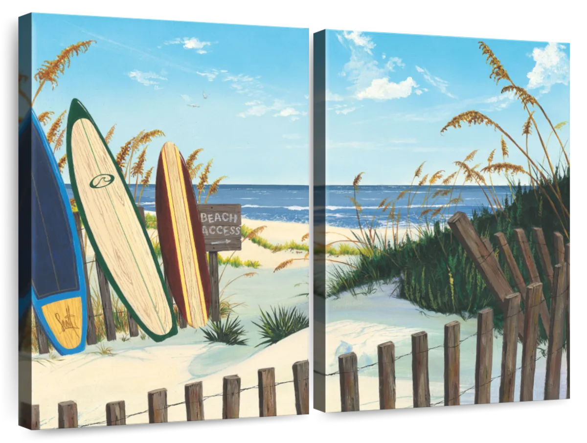 Surf Shack - By Scott Westmoreland Art Print Canvas Man Cave Beach