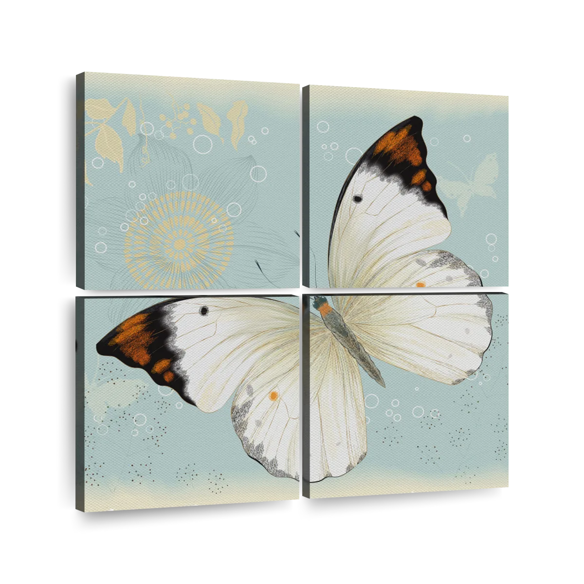 White Butterfly Wall Art | Digital Art