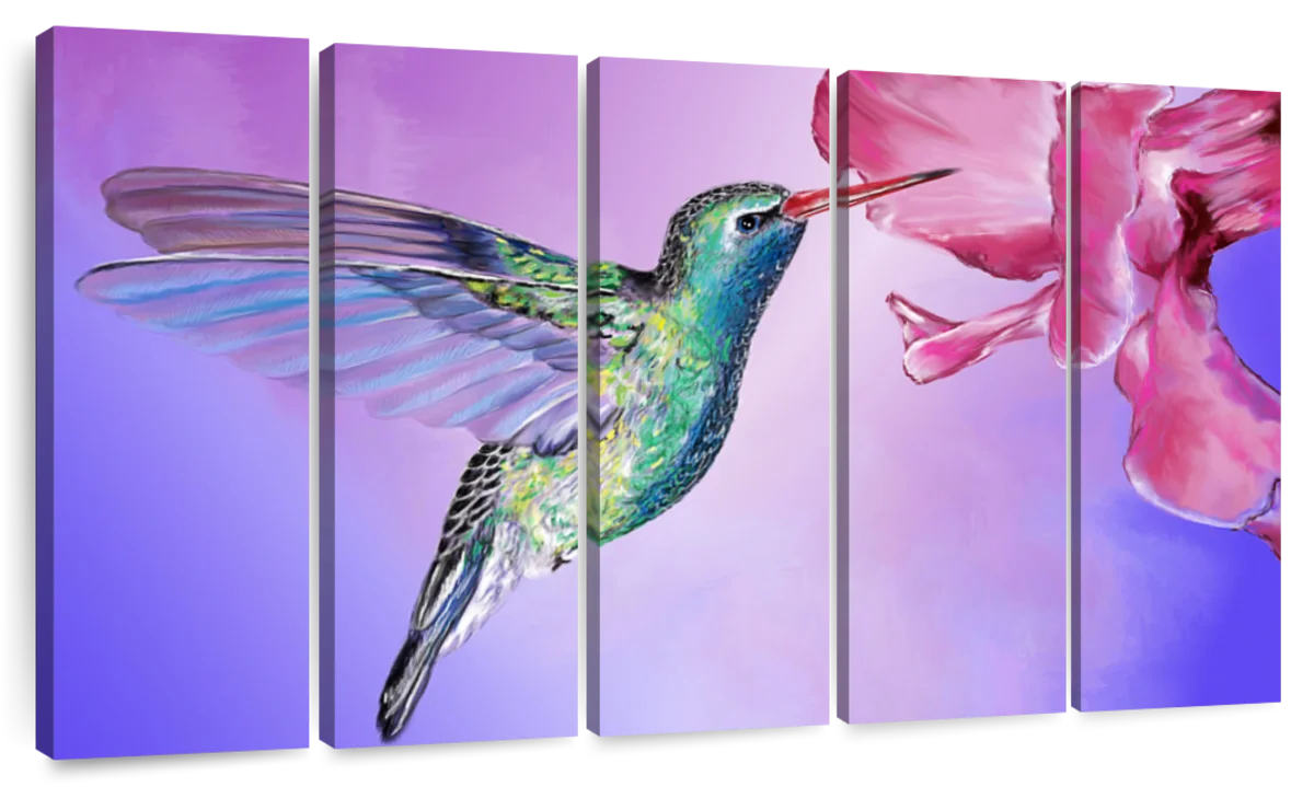 Hummingbird And Flowers Canvas Wall Art for Corridor, Birds Lover Modern  Relax Prints Artwork Aisle Kitchen Bedroom Decor Waterproof, Ready to  Hang)