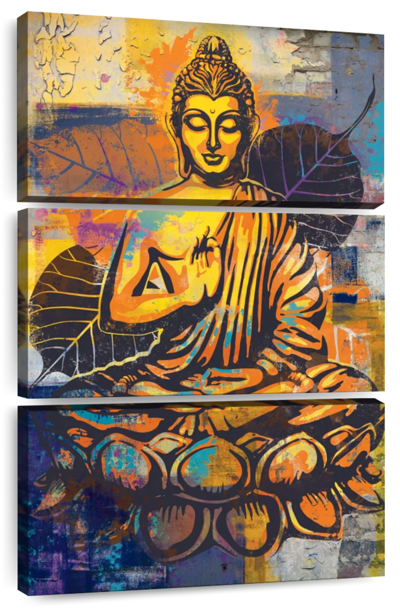 Lotus Form Sitting Buddha Wall Art | Digital Art