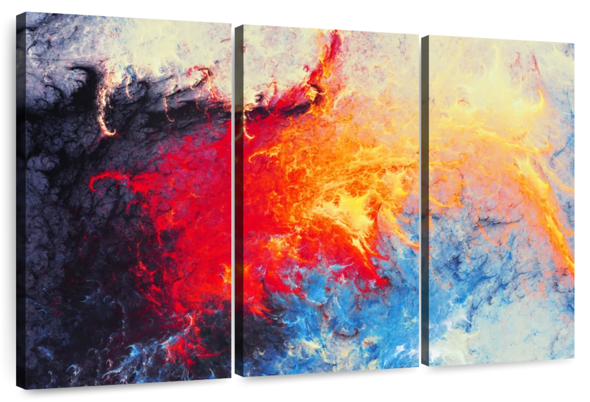 Ice Flame Abstract Wall Art | Painting