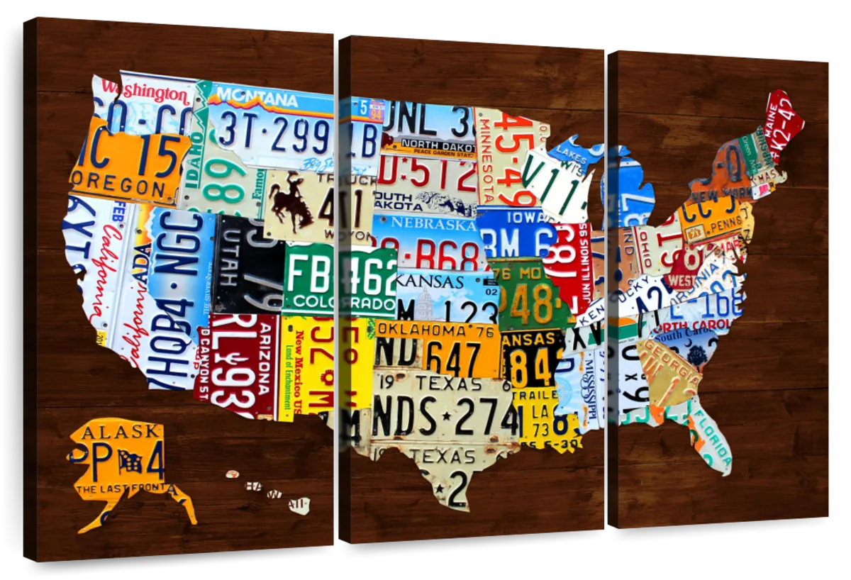 United States Of America License Plate Map 2018 Wall Art | Digital Art ...