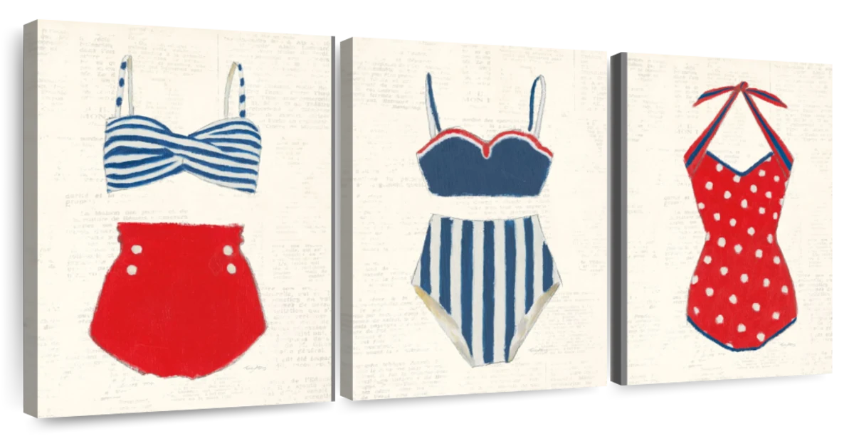 Retro Swimwear Wall Art | Painting | by Emily Adams