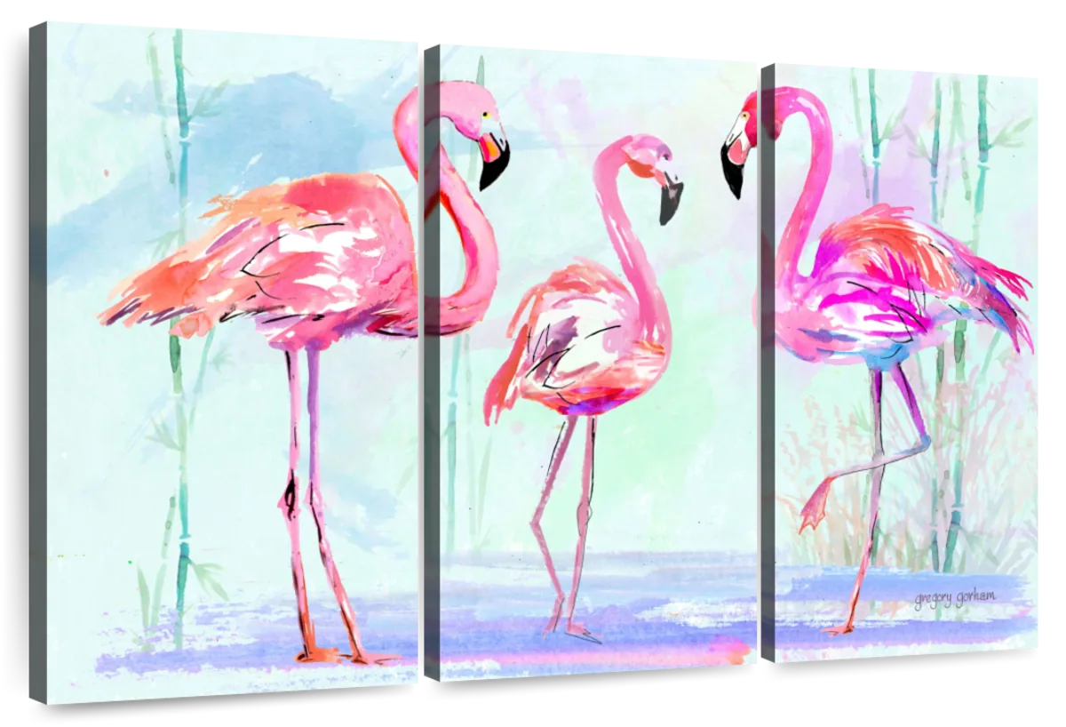 Pink Flamingo AI Portrait - BIG Wall Décor