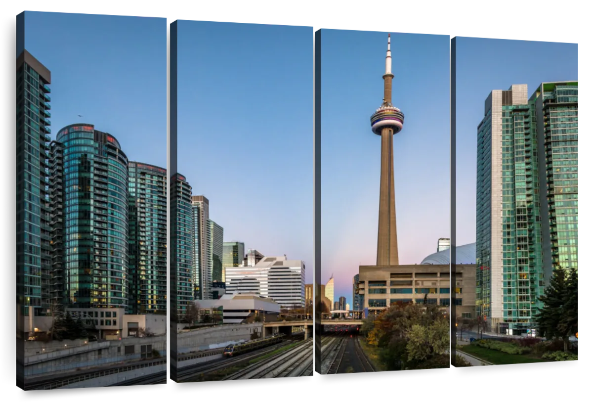 CN Tower Iconic Toronto Black & White Art Print With Mat, 11x14 in or 8x10  In. -  Canada