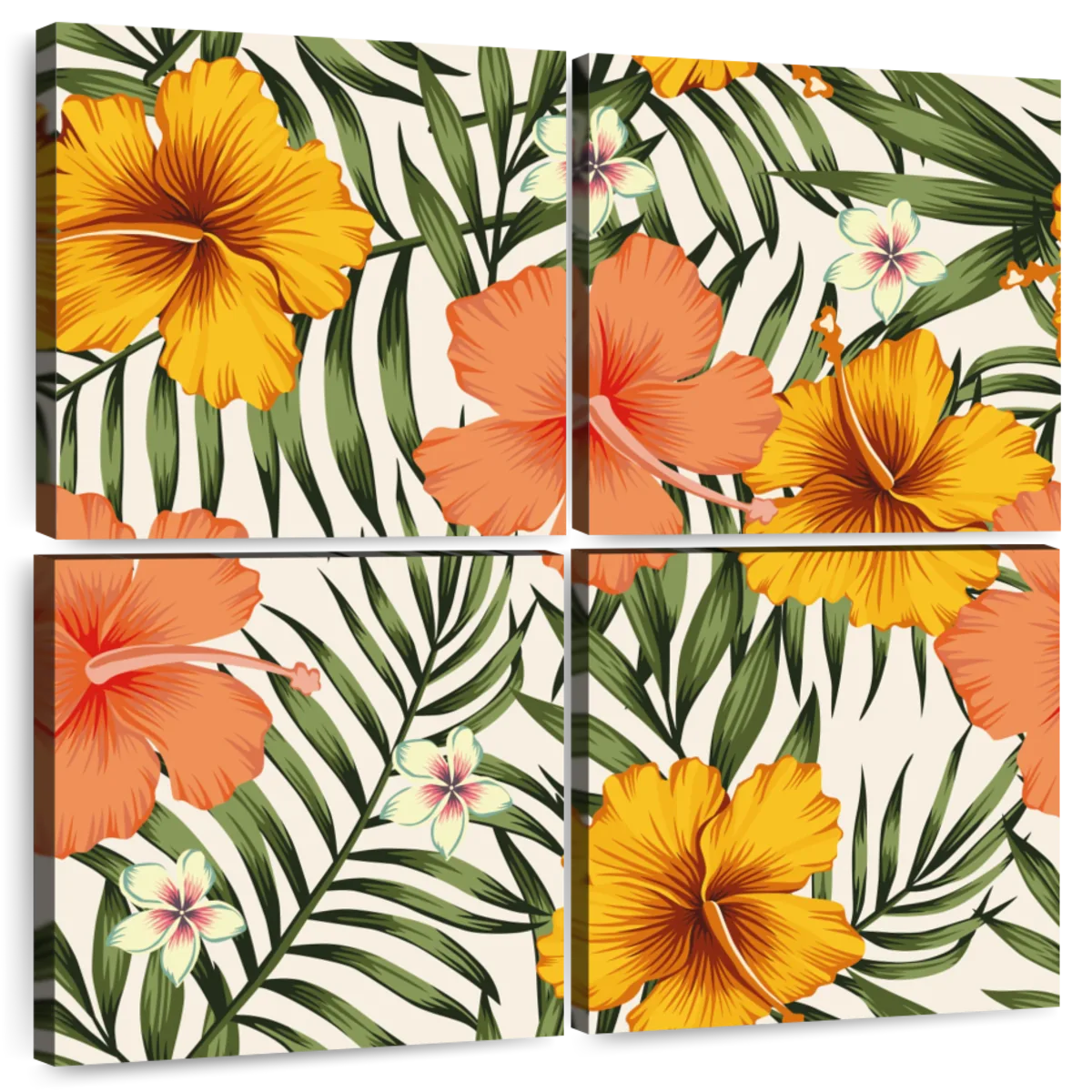 Vibrant Tropical Flower Wall Art Canvas of Hibiscus Flower Painting – Art  of Karen Whitworth