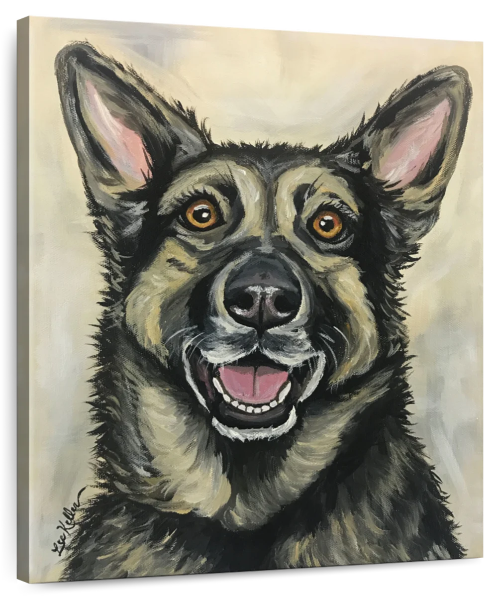 German Shepherd On Neutral Wall Art | Painting | By Hippie Hound Studios