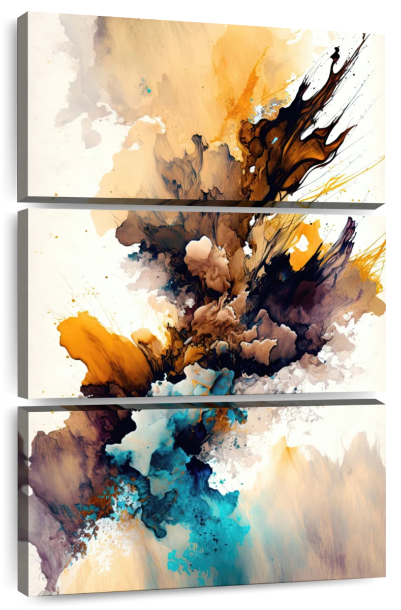 Chromatic Burst: Abstract Watercolor Ink Splash Painting | Art Board Print