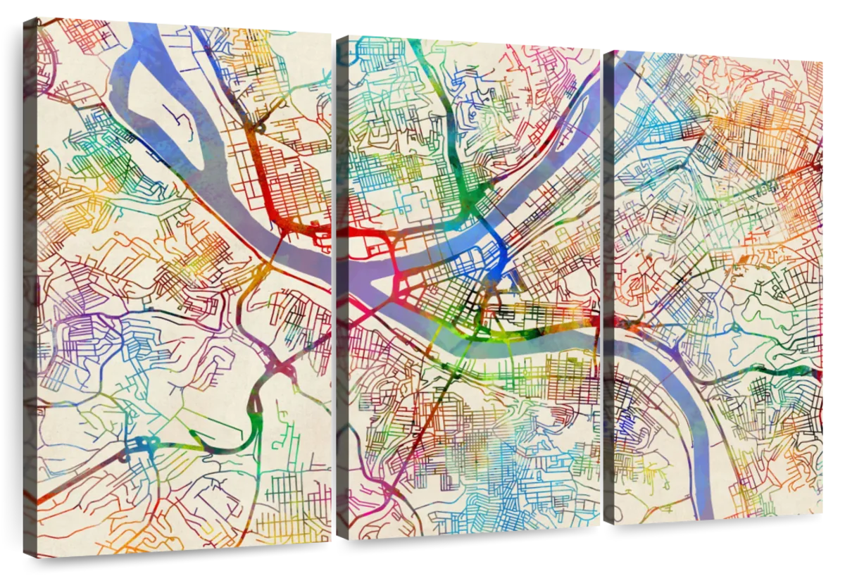 Pittsburgh, Pennsylvania Wall Art State Map (PNC Park) – StadiumMapArt