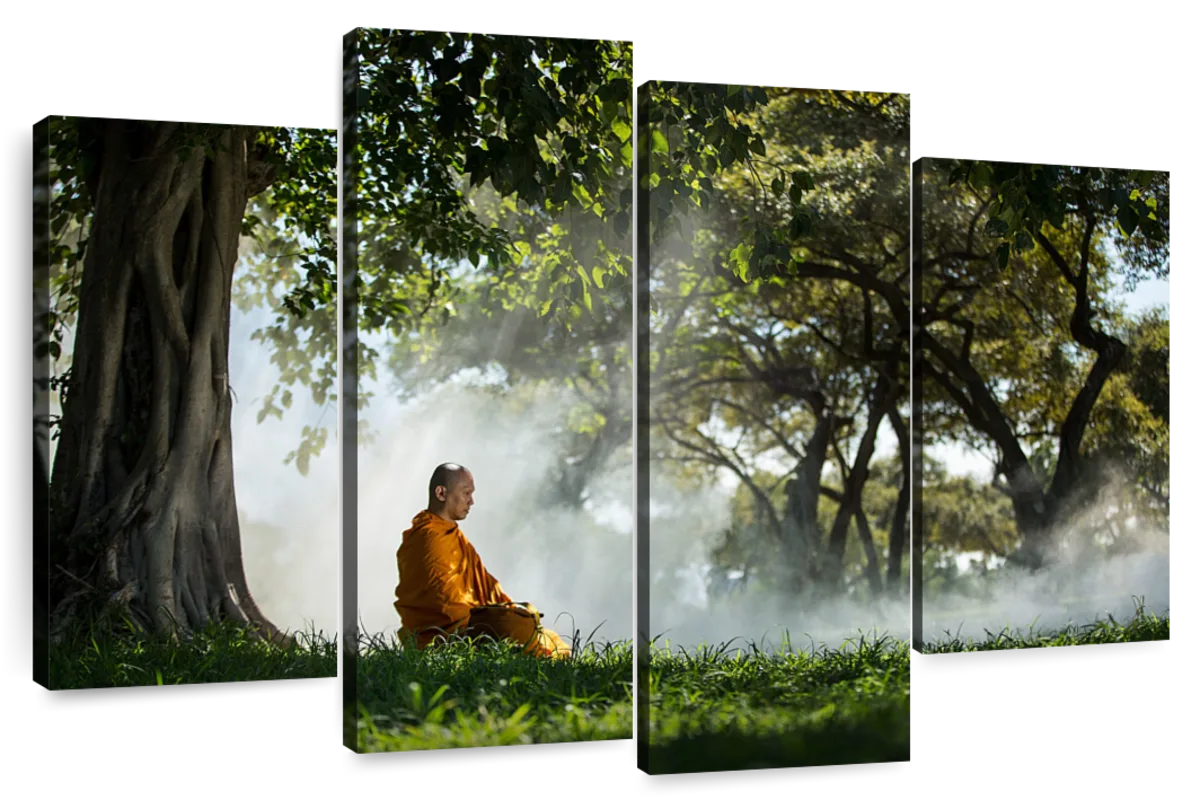 buddhist monk meditating art