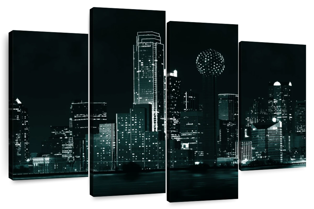 Dallas Skyline Canvas Set, Large Wall Art of Dallas Print, Dallas Canvas,  Dallas Art, Dallas Photo, Dallas Wall Art, Dallas Photo Night 