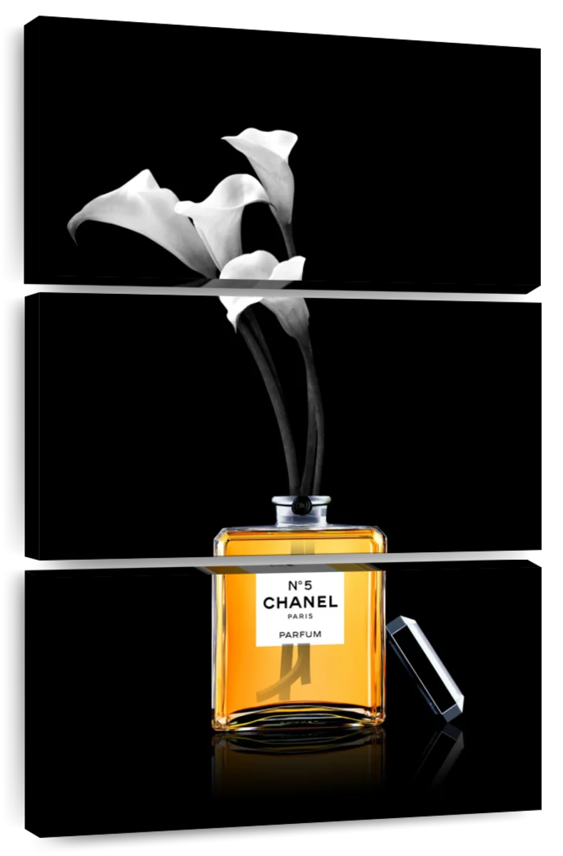 Framed Canvas Art (White Floating Frame) - Chanel Vase by Alexandre Venancio ( Fashion > Hair & Beauty > Perfume Bottles art) - 26x18 in
