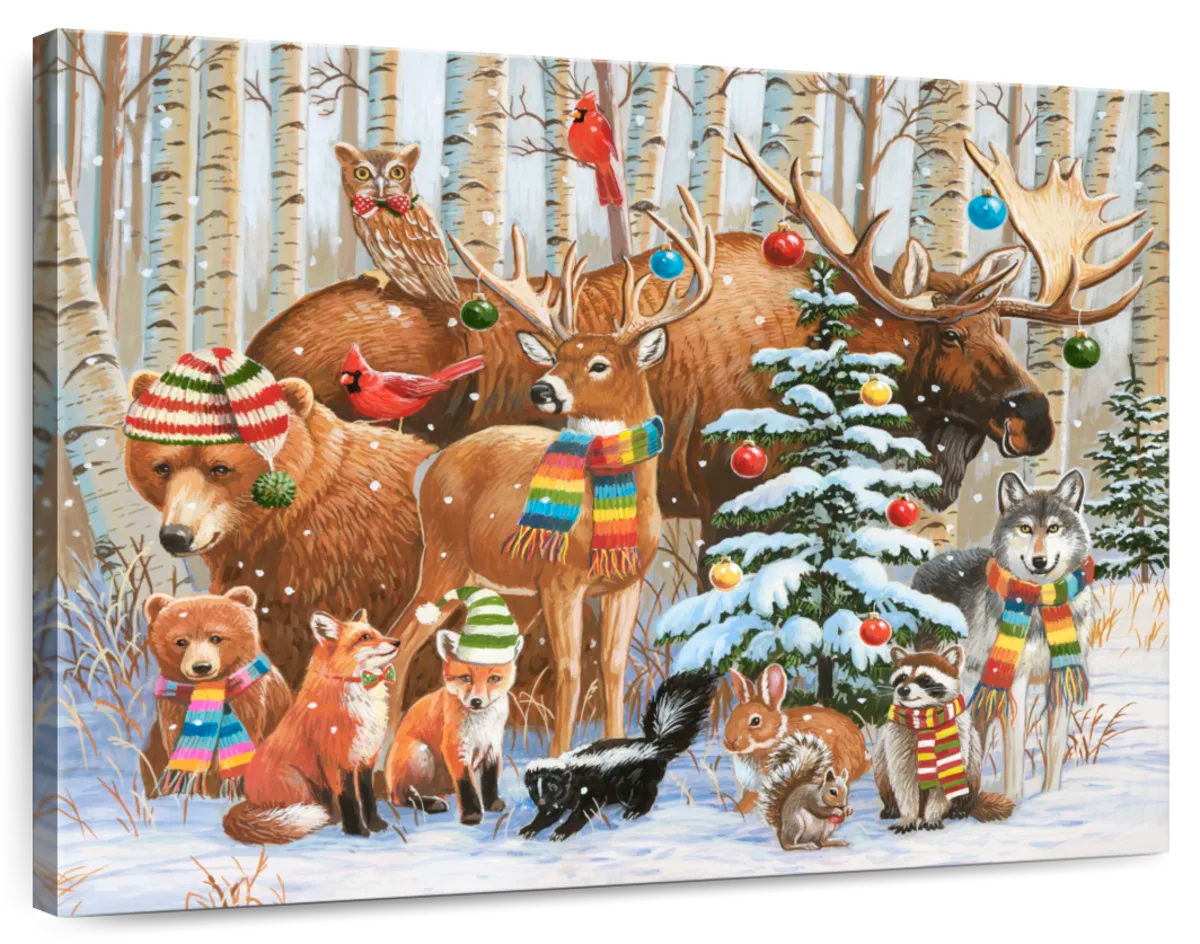 Magical Forest Holiday Wall Art Painting by WILLIAM VANDERDASSON