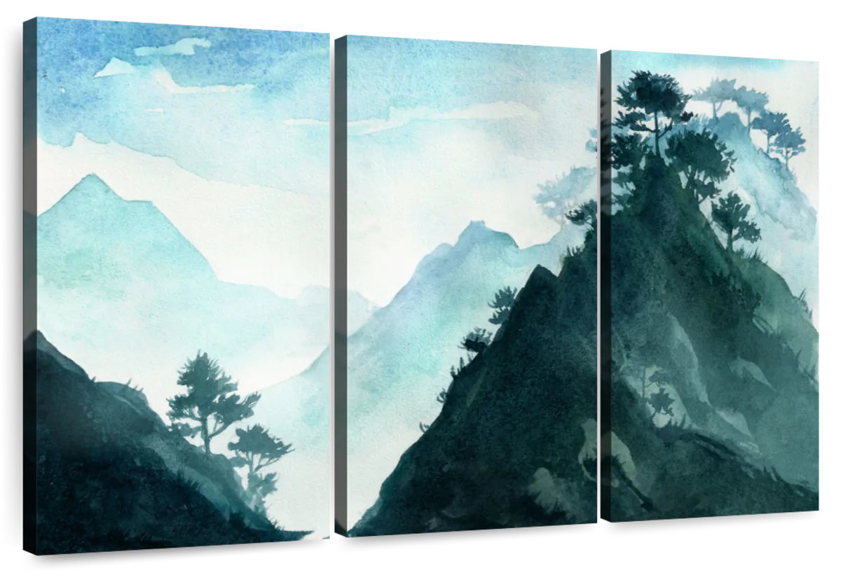 Mountain Background Wall Art | Watercolor