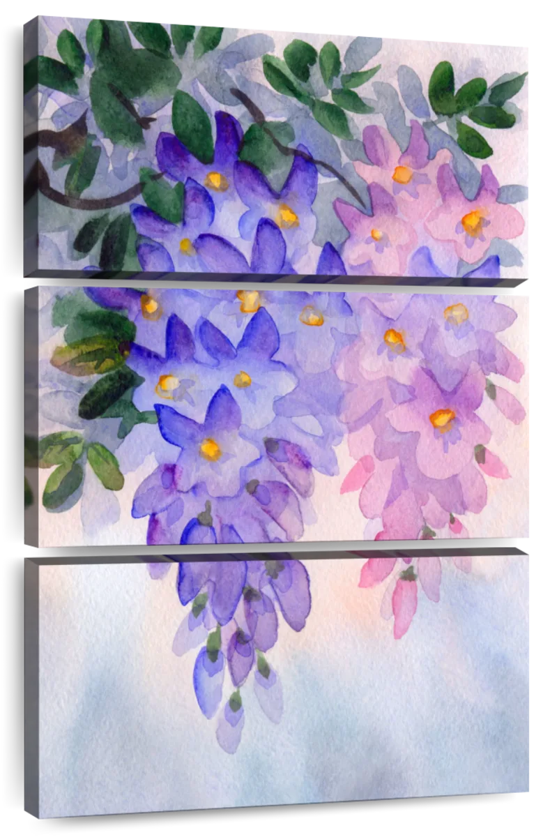 dangling purple wisteria watercolor, cutout Poster for Sale by  EmeraldeaArt