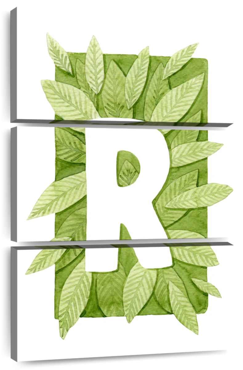 the letter r in green