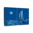 Blue night sailing  Art