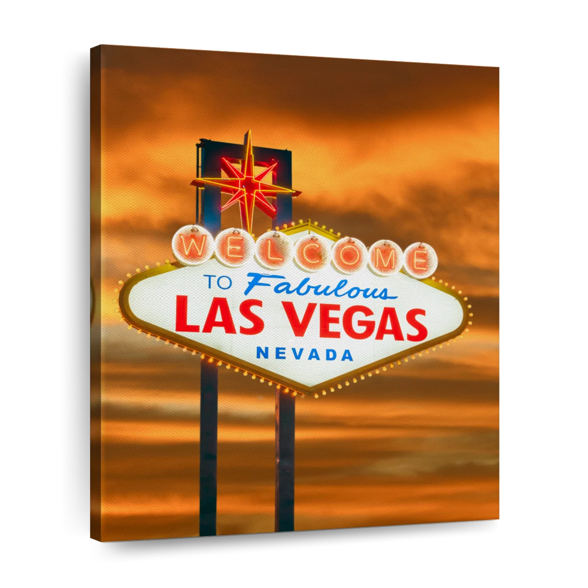 Las Vegas Sign at sunset. Welcome to Fabulous Las Vegas Nevada