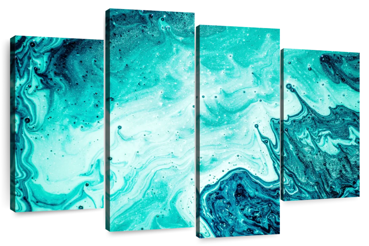 Abstract Aquamarine Luxury Wall Art | Painting