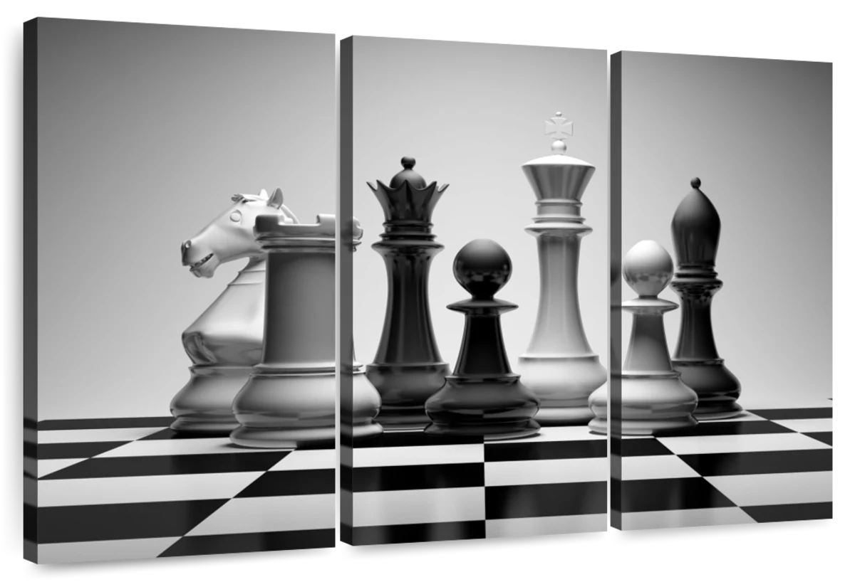 Chess Photography, Three Pieces, Chess Pion - California Wall Art Co.