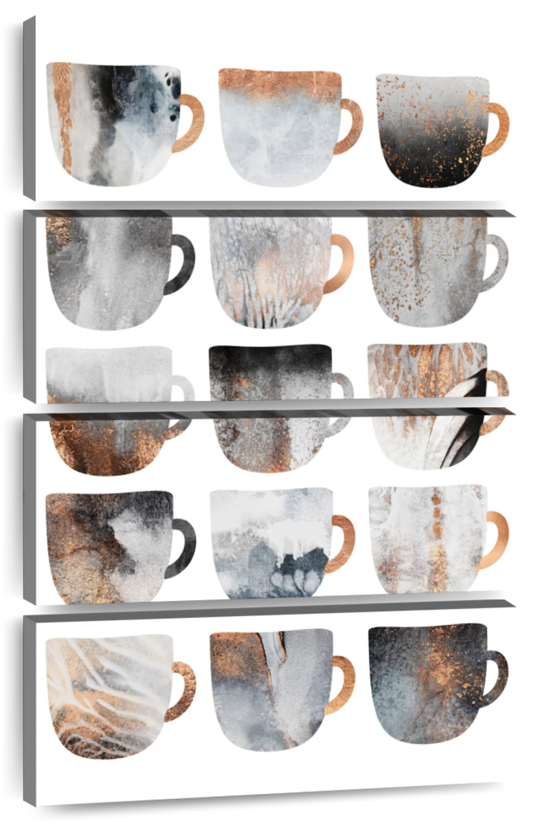 Pretty coffee cups print by Elisabeth Fredriksson