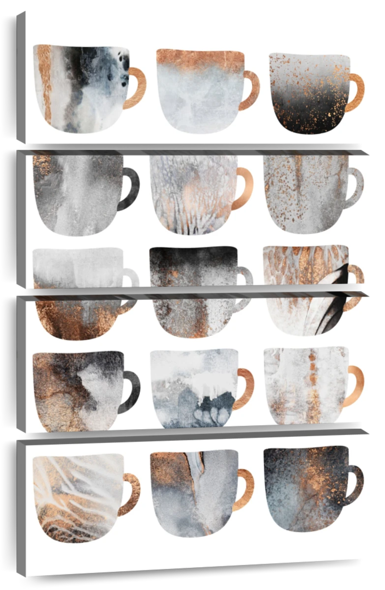 Pretty Coffee Cups Art Print by Elisabeth Fredriksson