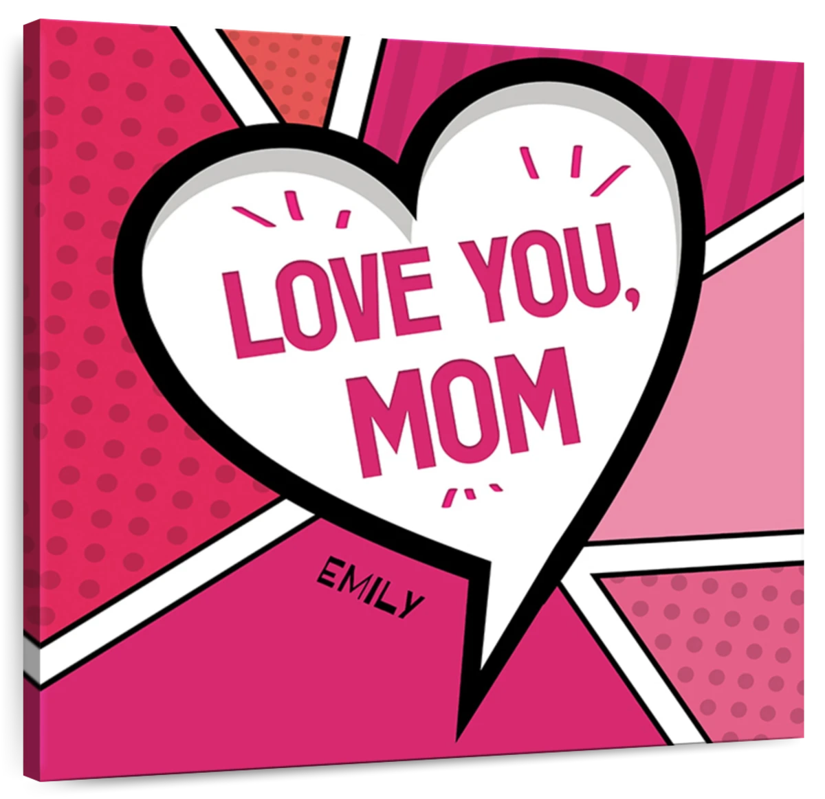 Personalized Love You Mom Heart Bubble Wall Art