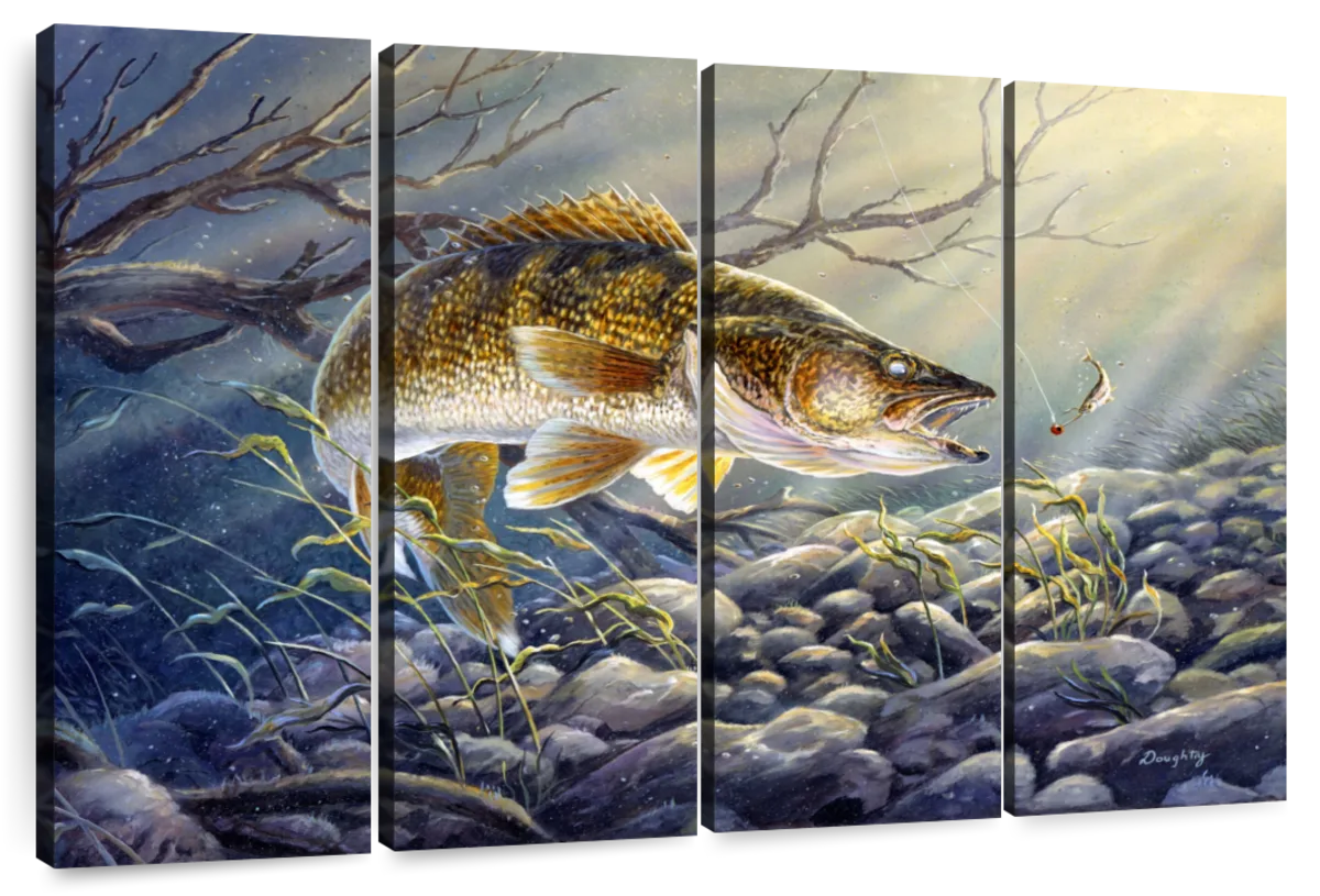 Terry Doughty ''First Strike'' Bass Fishing Art Print- 12''x 7.75