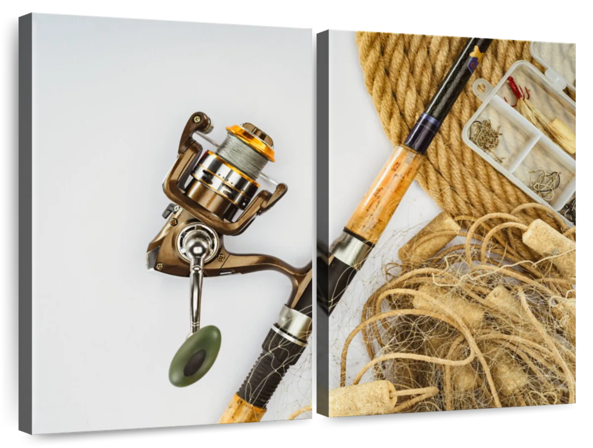 Fishing Rod And Net Wall Art