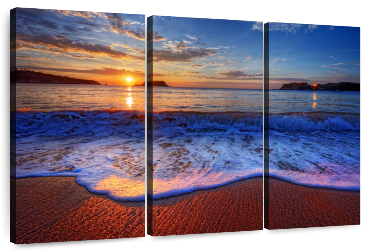 Beach Sunset Waves Wall Art | Photography