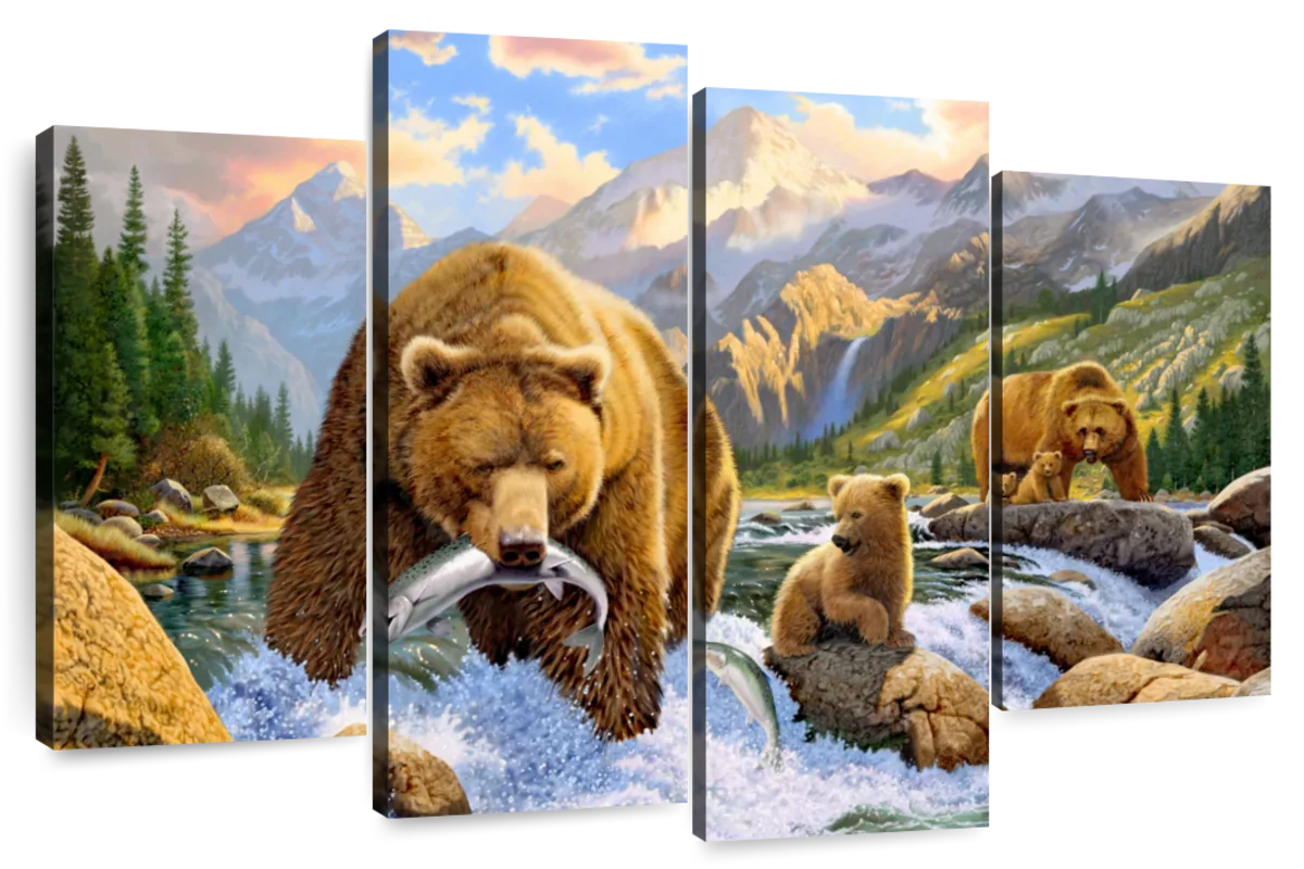 Bear Salmon Fishing Wall Art: Canvas Prints, Art Prints & Framed Canvas