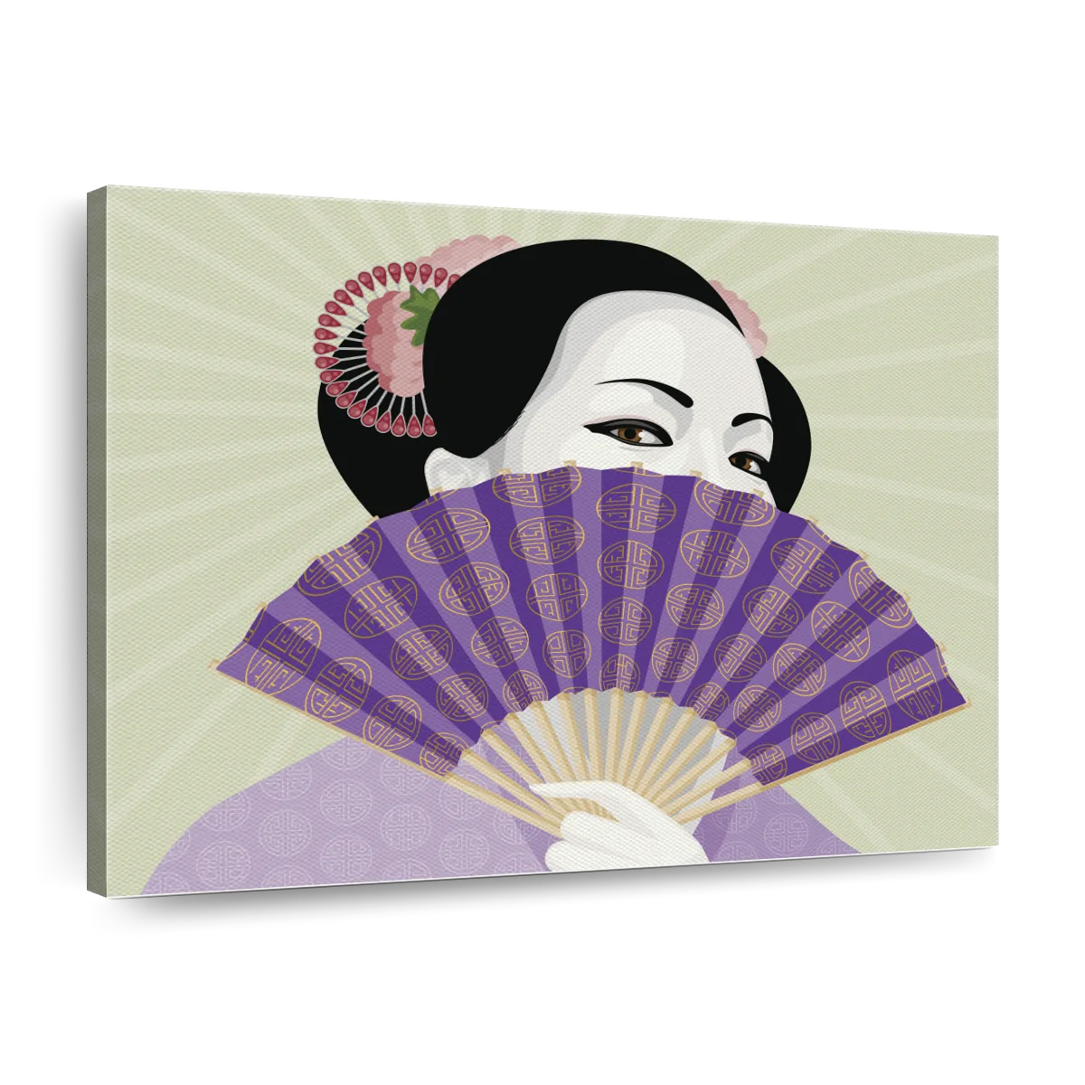 japanese geisha fan drawing