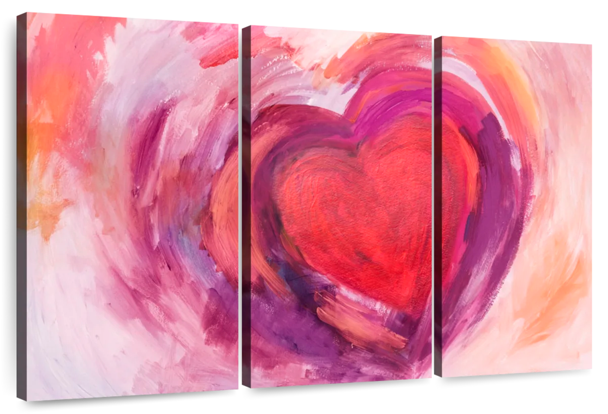 Watercolor Hearts Sign of Love Wall Art Prints Set - Home Decor For Ki –  Simply Remarkable
