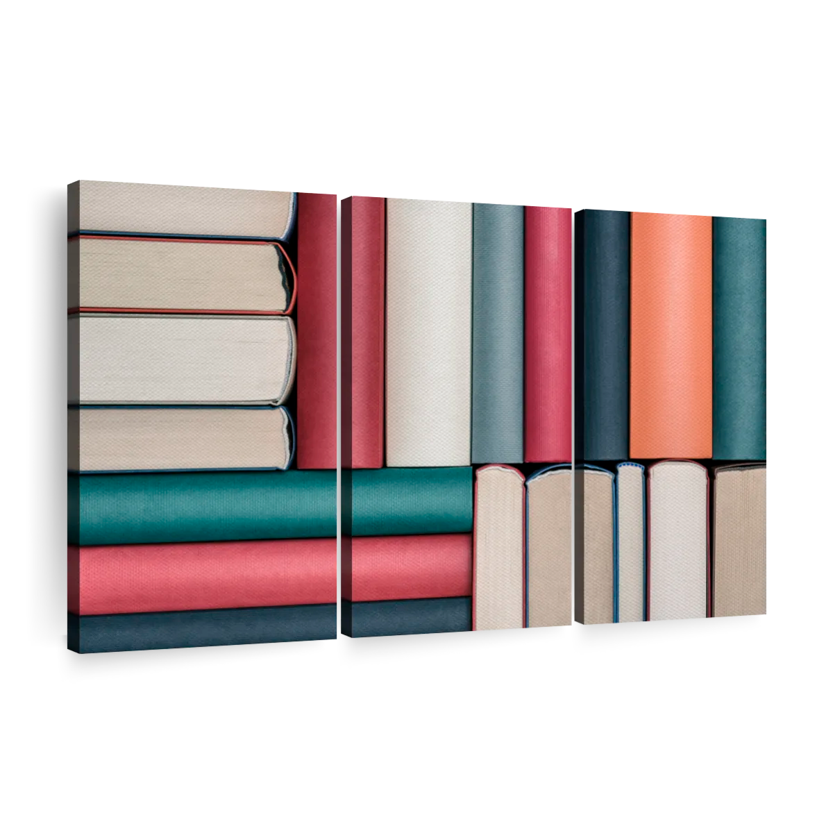Book Shelf Full of Grey and Teal Fashion Books - Canvas Print Wall Art by Amanda Greenwood ( Decorative Elements > Books art) - 8x12 in