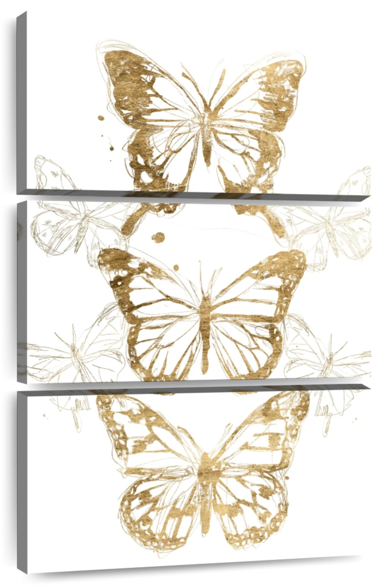 Gold Butterfly Contours I Painting by June Erica Vess - Pixels