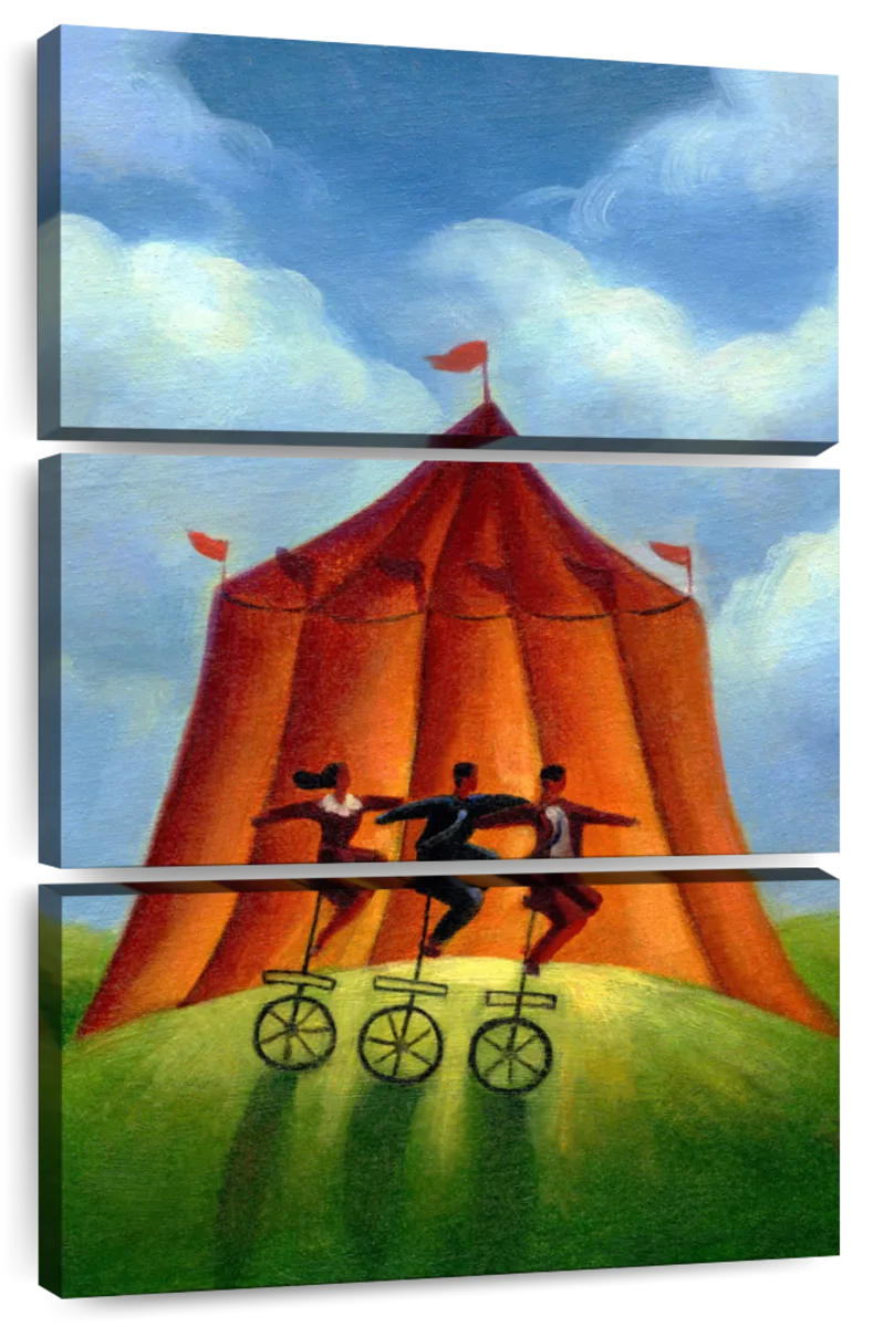 Circus Unicycle Trio Wall Art
