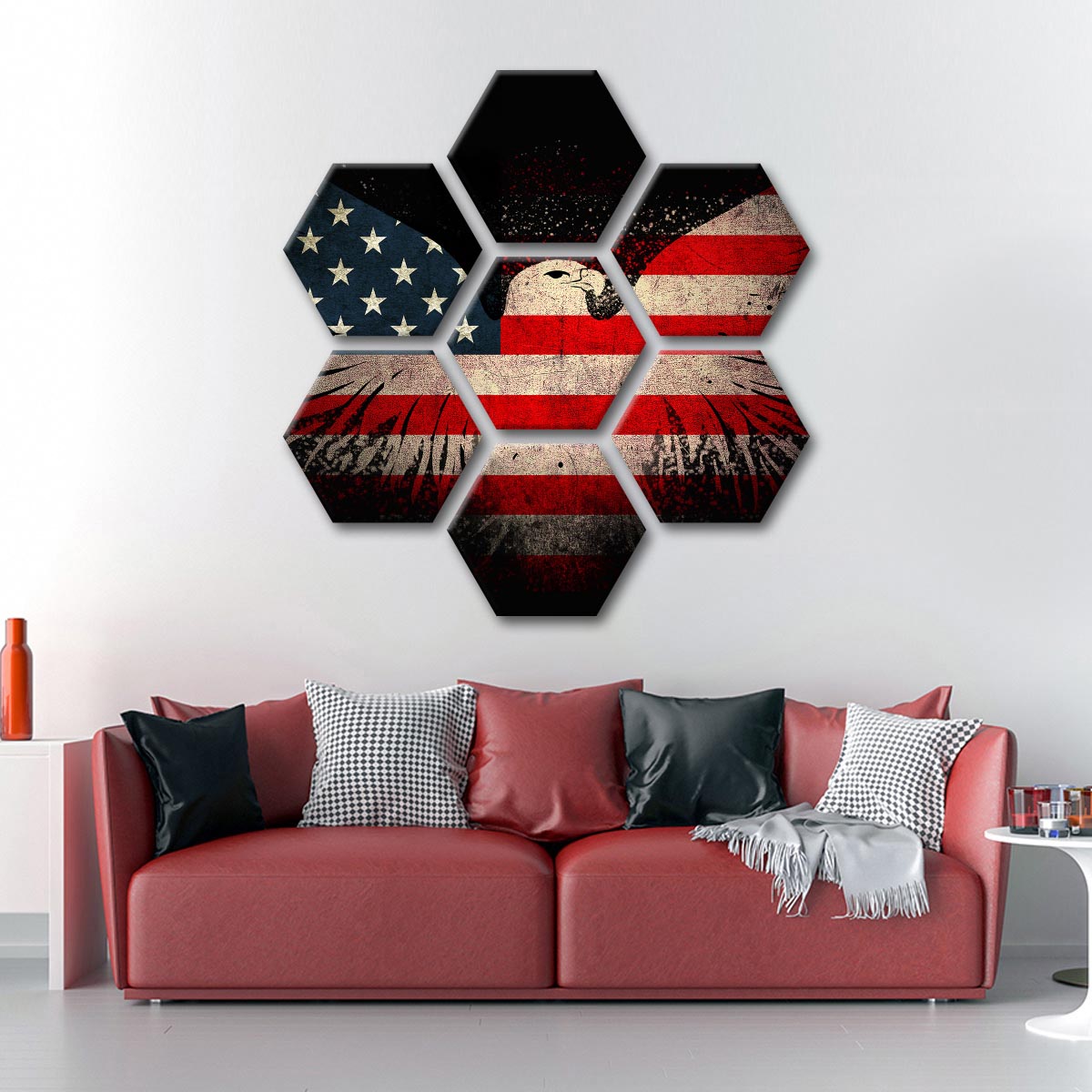 American Eagle Flag Multi Panel Canvas Wall Art Elephantstock