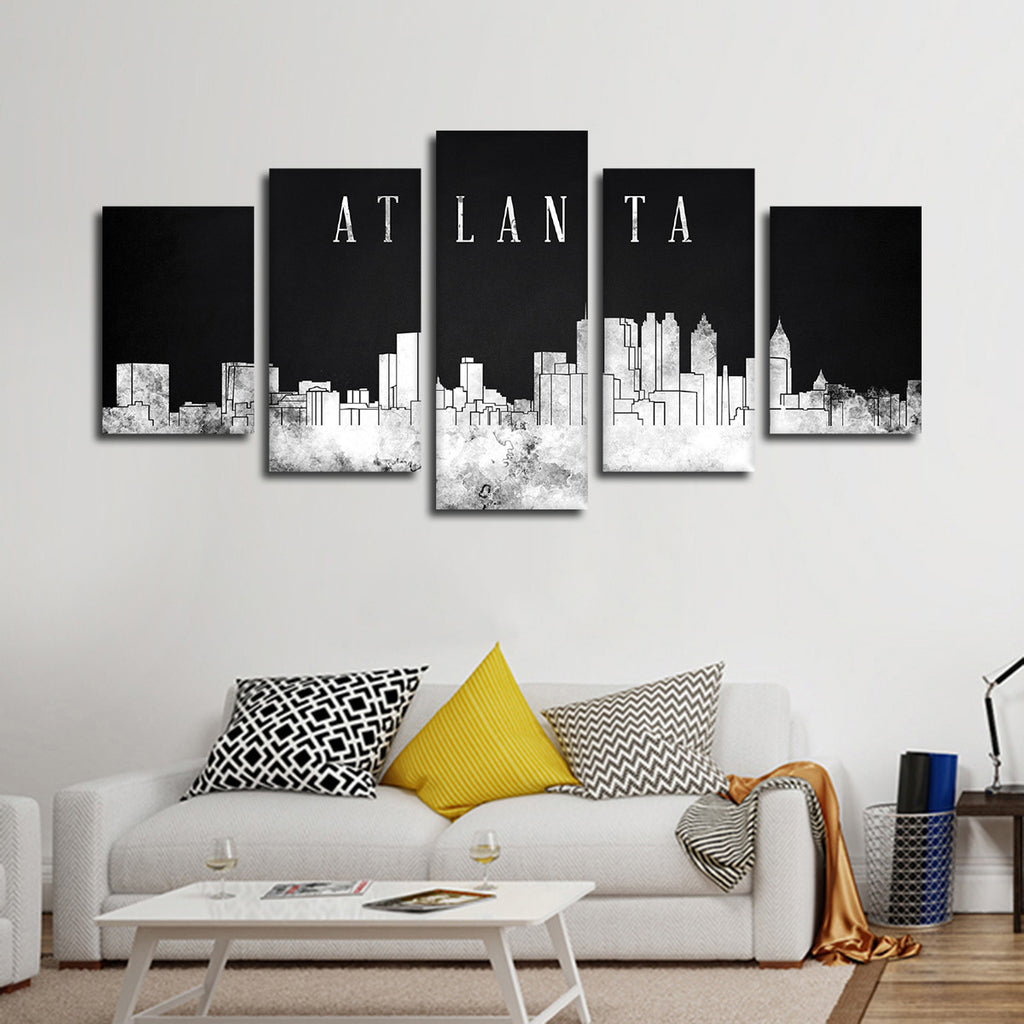 Atlanta Skyline BW Wall Art | Digital Art