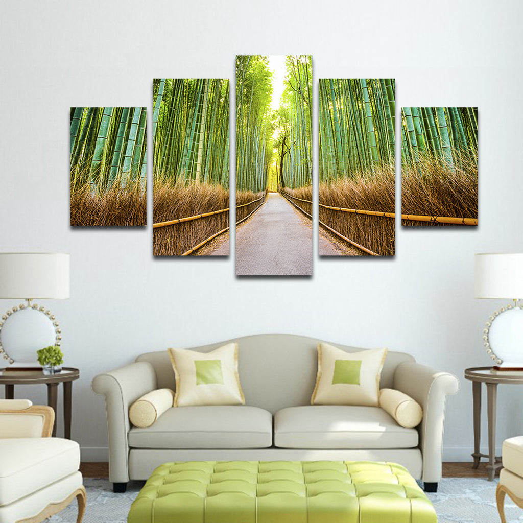 Bamboo Walkway Multi Panel Canvas Wall Art | ElephantStock