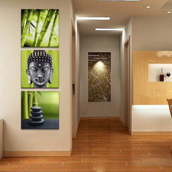 Bamboo Buddha Canvas Set Wall Art Elephantstock