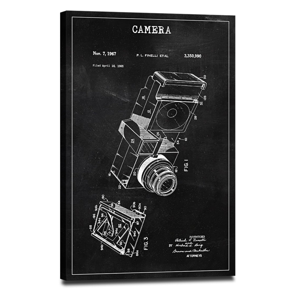 Camera BW Patent Wall Art | Digital Art