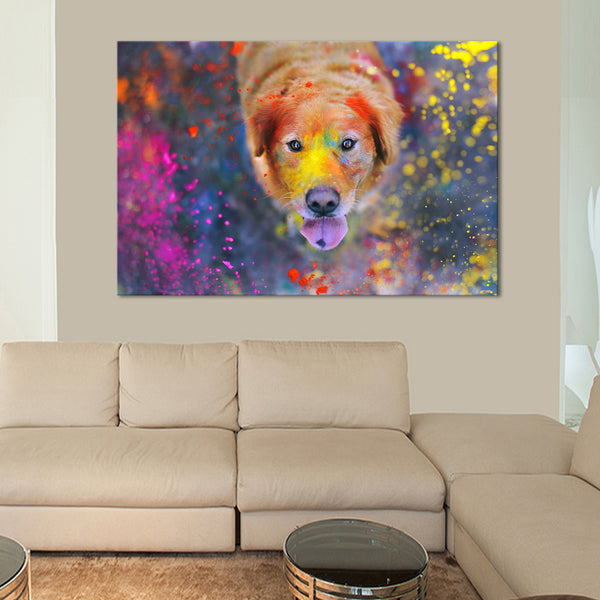 Colorful Labrador Multi Panel Canvas Wall Art | ElephantStock