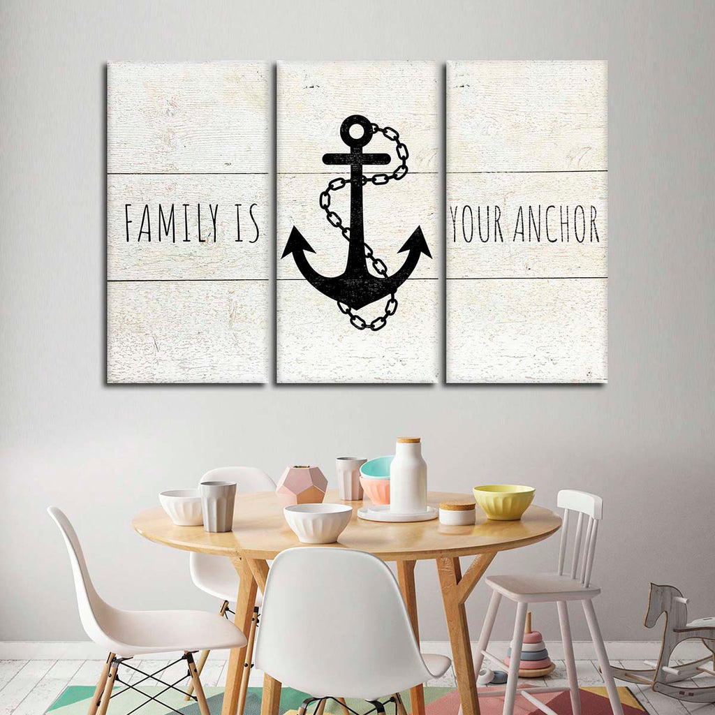 Family Is Your Anchor Multi Panel Canvas Wall Art | ElephantStock