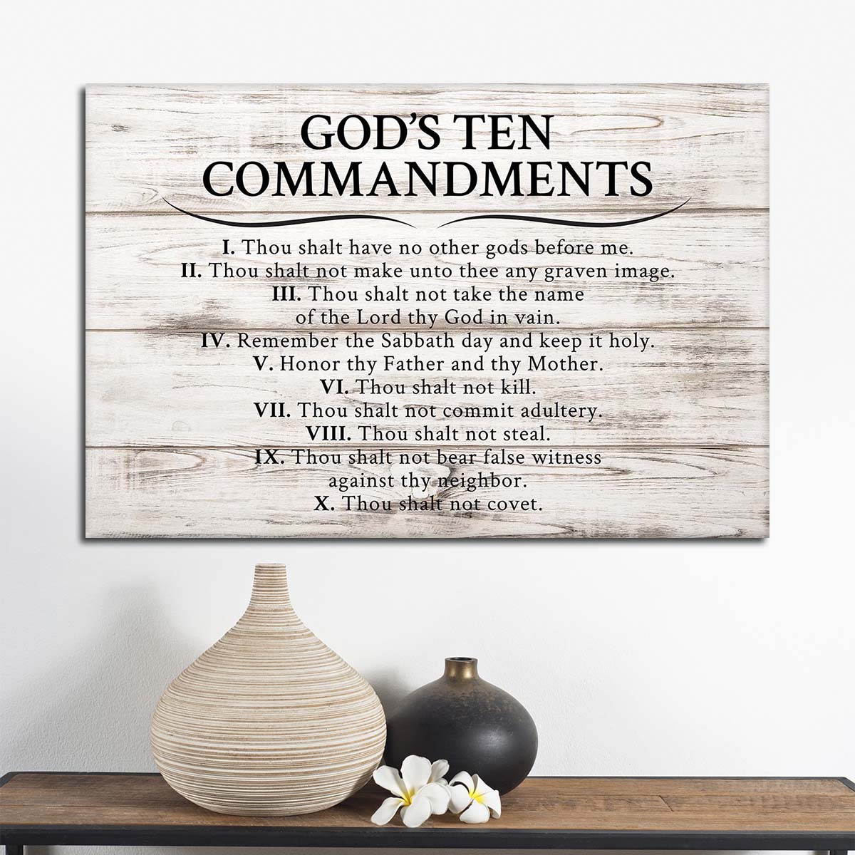 Gods Ten Commandments Canvas Wall Art | ElephantStock