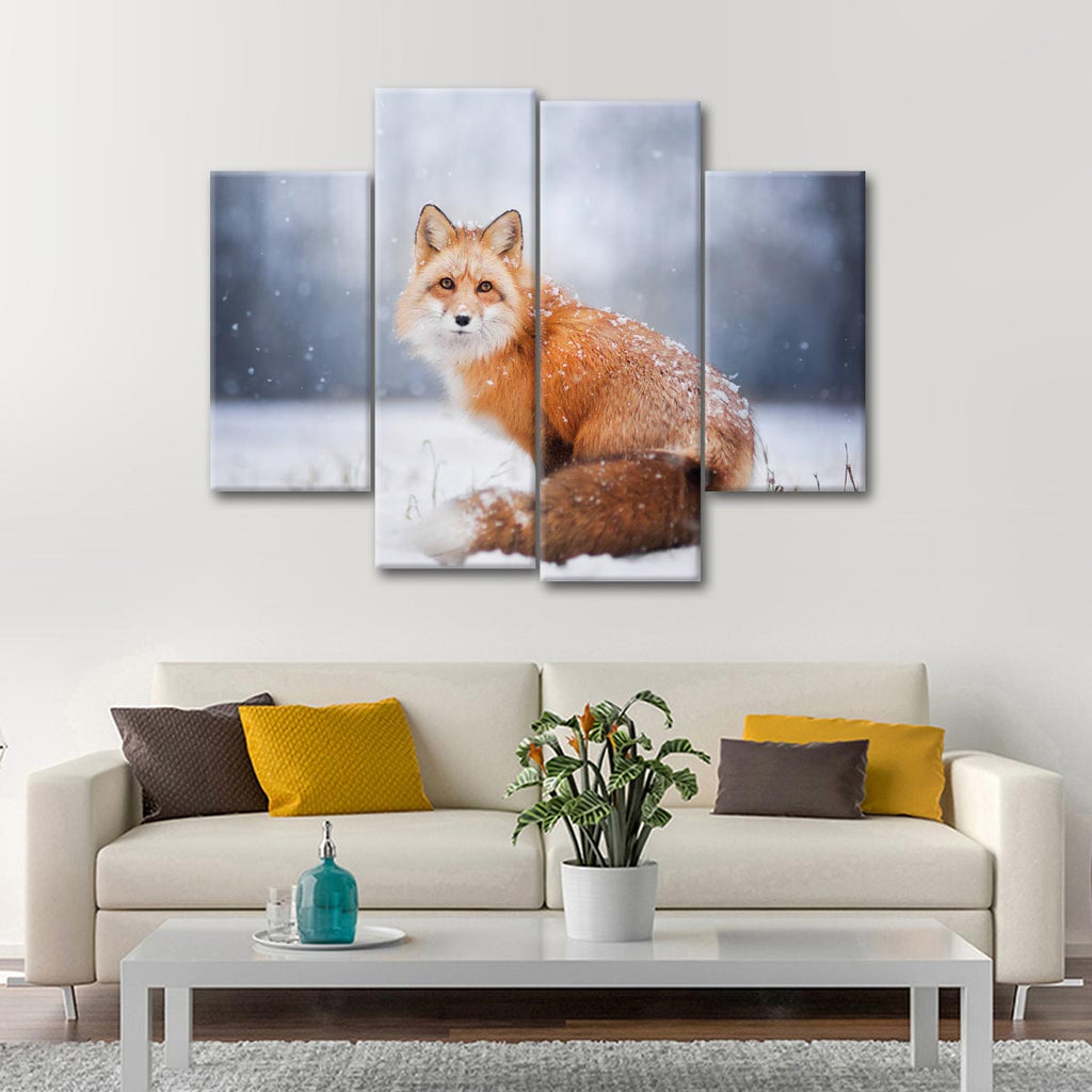 Little Red Fox Multi Panel Canvas Wall Art | ElephantStock