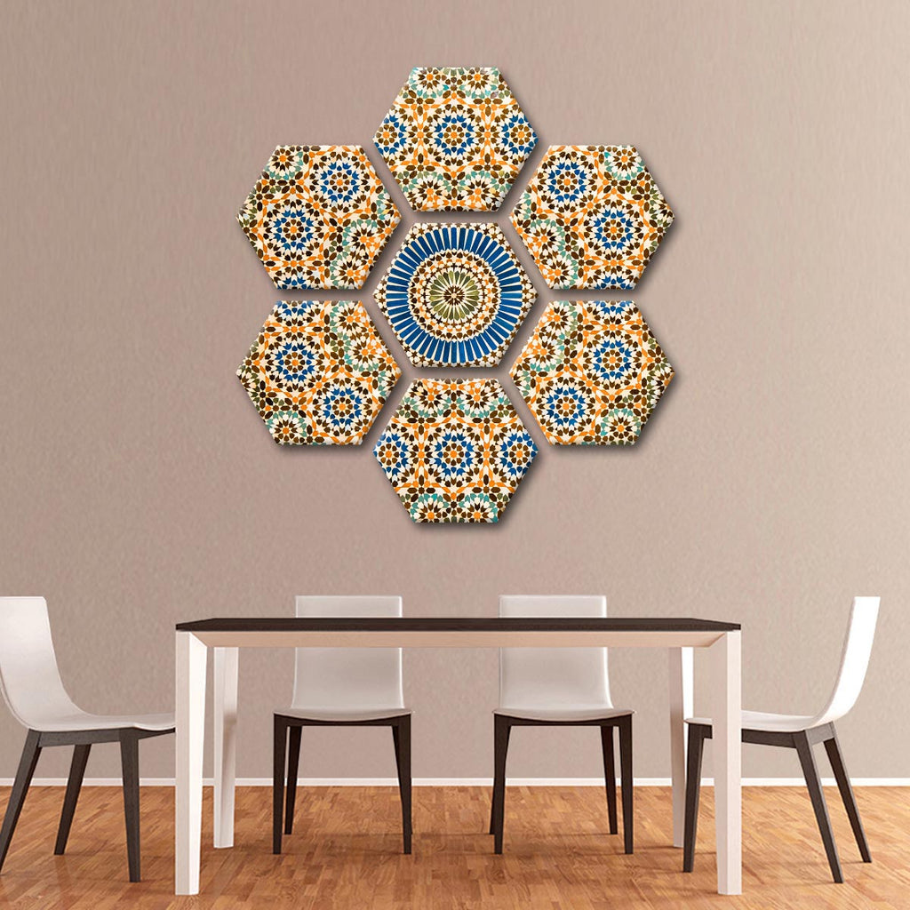 Moroccan Ceramic  Tile  Multi Panel Canvas Wall  Art  