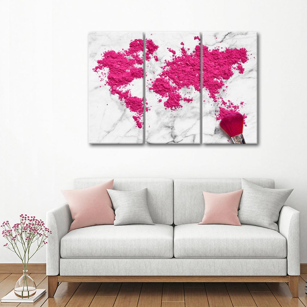 Blush Pink Makeup Map Wall Art | Photography