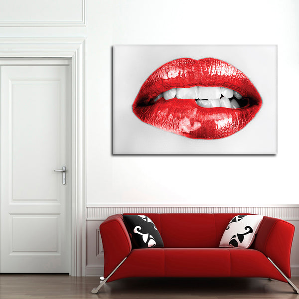 Red Lipstick Multi Panel Canvas Wall Art | ElephantStock